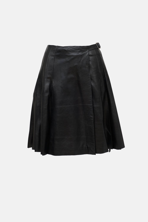 Leather Pleated Skirt