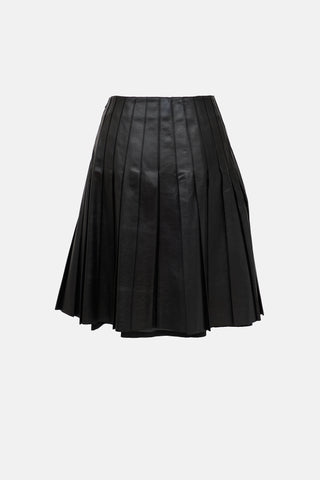 Leather Pleated Skirt