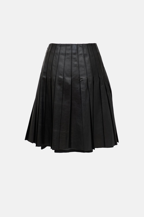 Leather Pleated Skirt