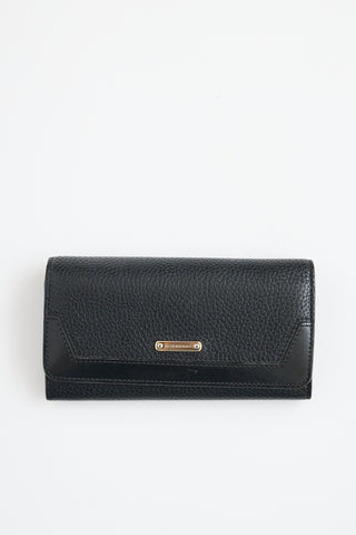 Burberry Leather Continental Long Wallet