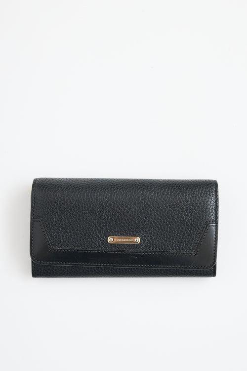 Burberry Leather Continental Long Wallet