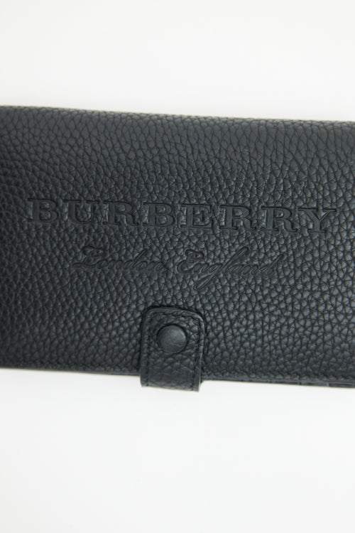 Black Logo Embroidered BiFold Wallet