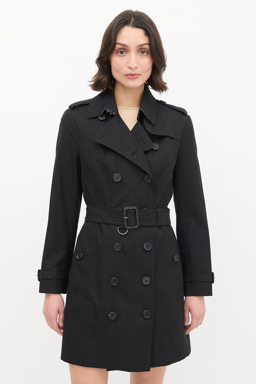 Burberry Black Medium The Sandringham Belted Trench Coat