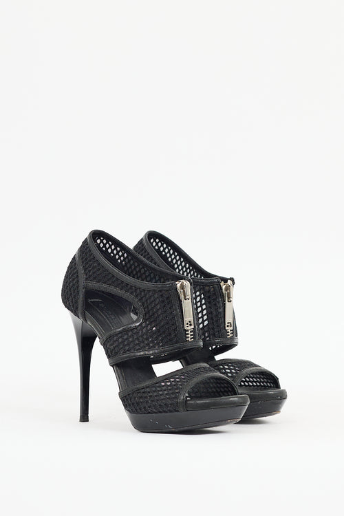 Burberry Black Mesh Platform Sandal