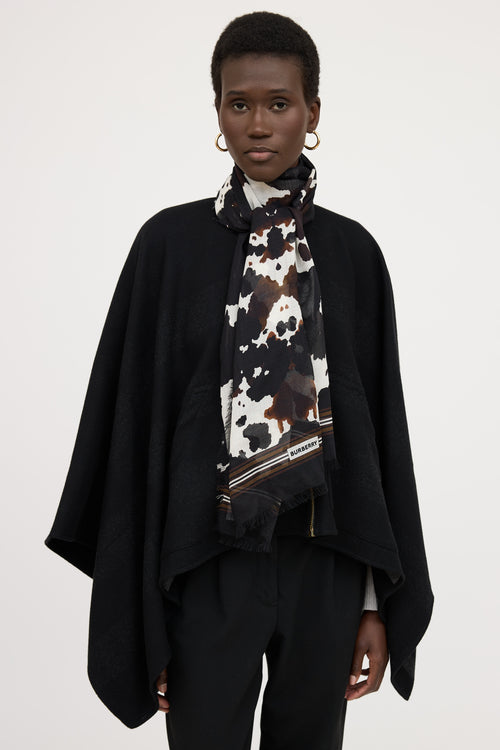 Burberry Silk Camo Printed Scarf