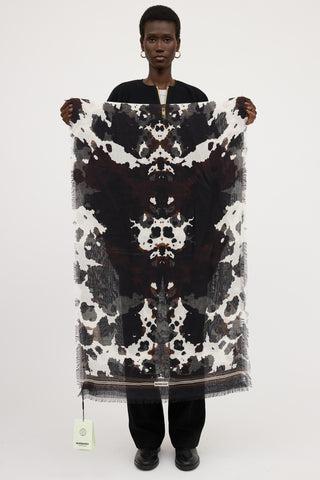 Burberry Silk Camo Printed Scarf
