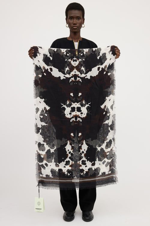 Burberry Silk Camo Printed Scarf