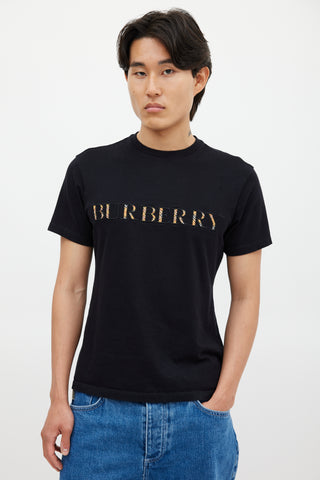 Burberry Black & Multicolour Nova Check Logo T-Shirt