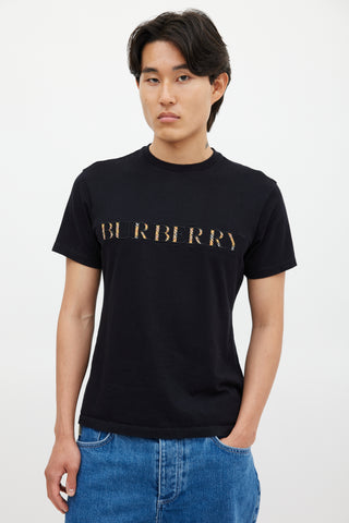 Burberry Black & Multicolour Nova Check Logo T-Shirt