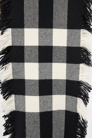 Burberry Wool Nova Check Fringe Scarf