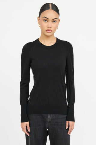 Burberry Wool Check Panel Sweater