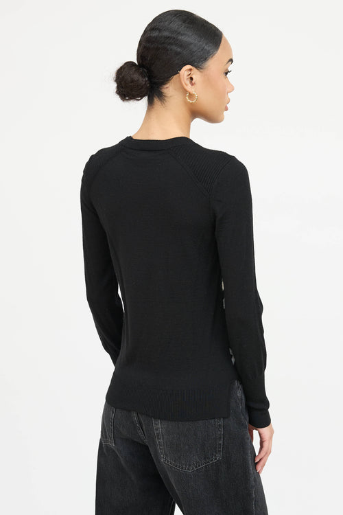 Burberry Wool Check Panel Sweater