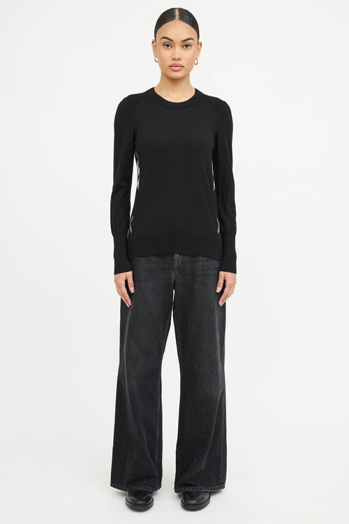 Burberry Wool Check Panel Sweater