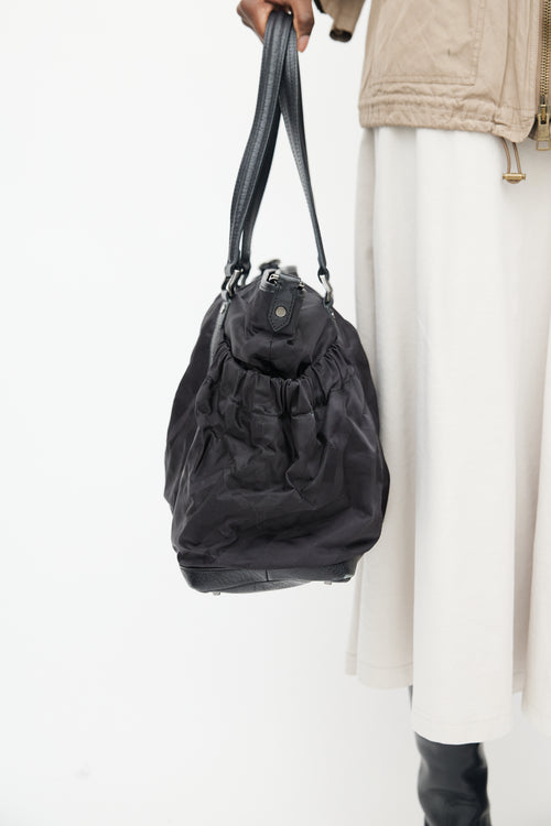 Burberry Black Nylon Nova Check Diaper Bag