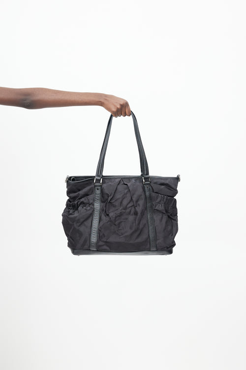 Burberry Black Nylon Nova Check Diaper Bag