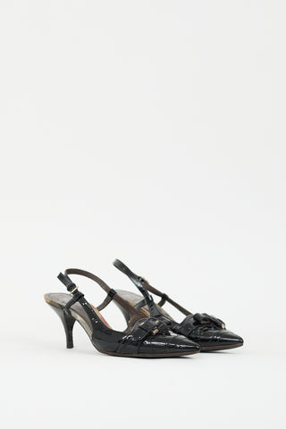 Burberry Black Patent Leather Buckle Pump