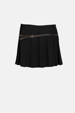 Burberry Pleated Belted Skirt