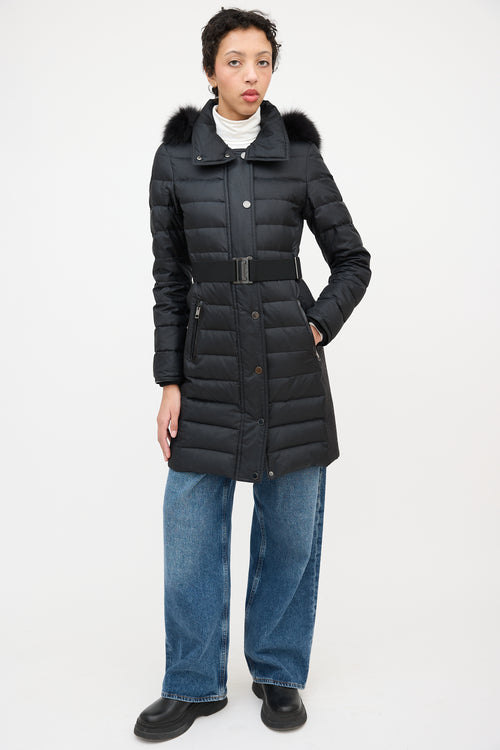 Burberry Down & Fur Trim Parka