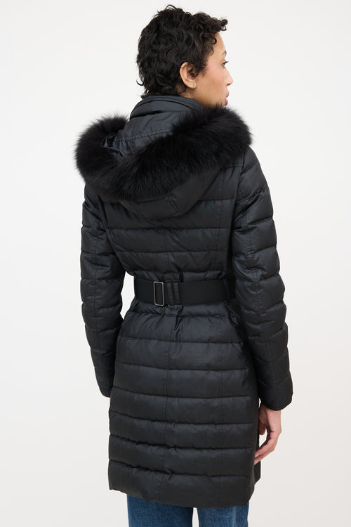 Burberry Down & Fur Trim Parka