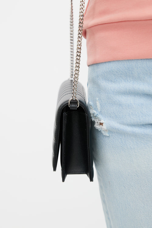 Burberry Black & Silver Quilted Lola Shoulder Bag