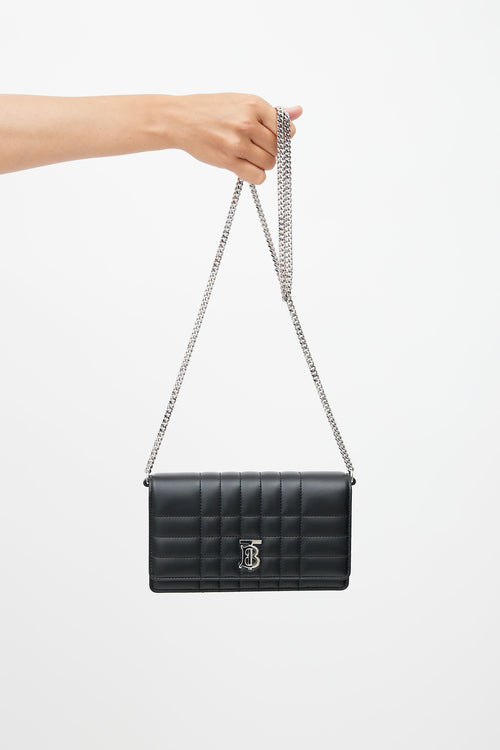 Burberry Black & Silver Quilted Lola Shoulder Bag