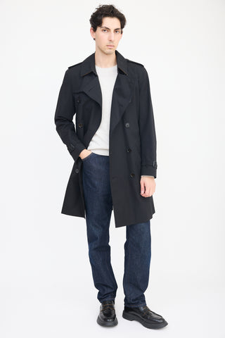 Burberry Black The Kensington Double Breasted Trench Coat