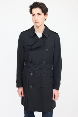 Burberry Black The Kensington Double Breasted Trench Coat