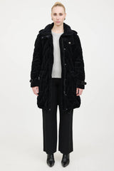 Burberry Velour Quilted Down Coat