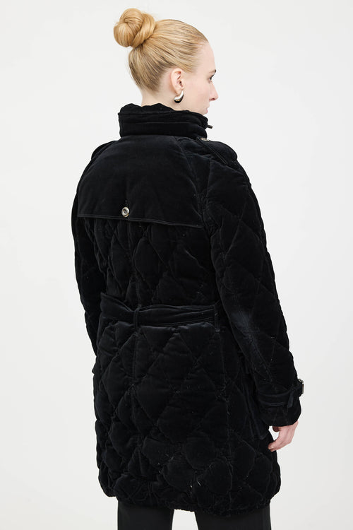 Burberry Velour Quilted Down Coat