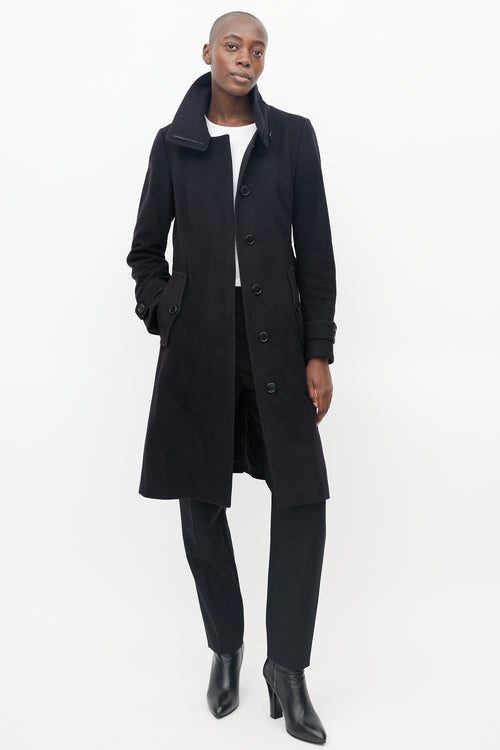 Burberry Black Wool & Cashmere Trench Coat