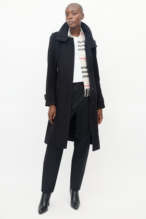 Burberry Black Wool & Cashmere Trench Coat