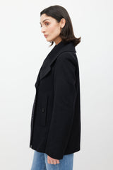 Burberry Black Wool Double Breasted Jacket