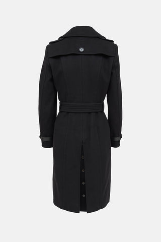 Burberry Wool Double Breasted Trench Coat