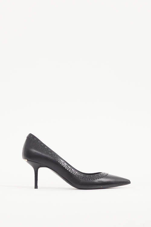 Burberry Black Leather Trimmed Pump