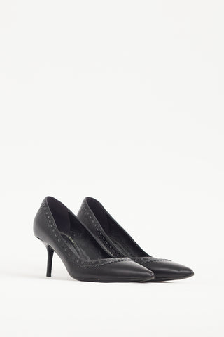 Burberry Black Leather Trimmed Pump