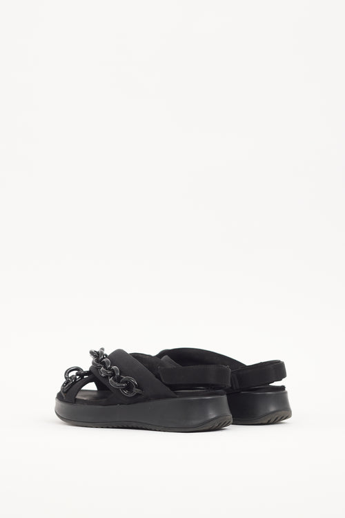 Burberry Black Criss Cross Chain Sandal