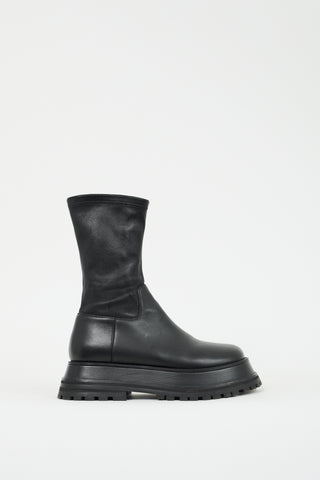 Burberry Black Leather Burr Boot