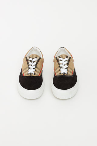 Burberry Black & Beige House Check Sneakers