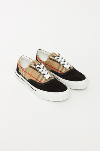 Burberry Black & Beige House Check Sneakers