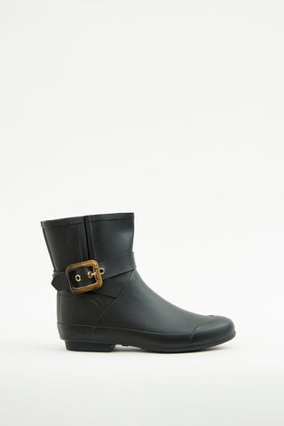 Burberry Short Black Buckle Boot