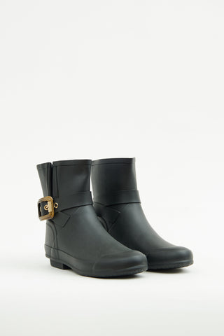 Burberry Short Black Buckle Boot