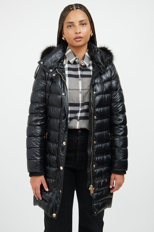 Burberry Black & Gold Down Puffer Coat