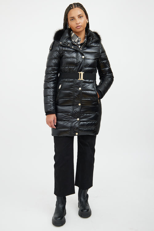 Burberry Black & Gold Down Puffer Coat