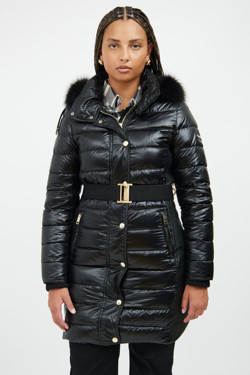 Burberry Black & Gold Down Puffer Coat