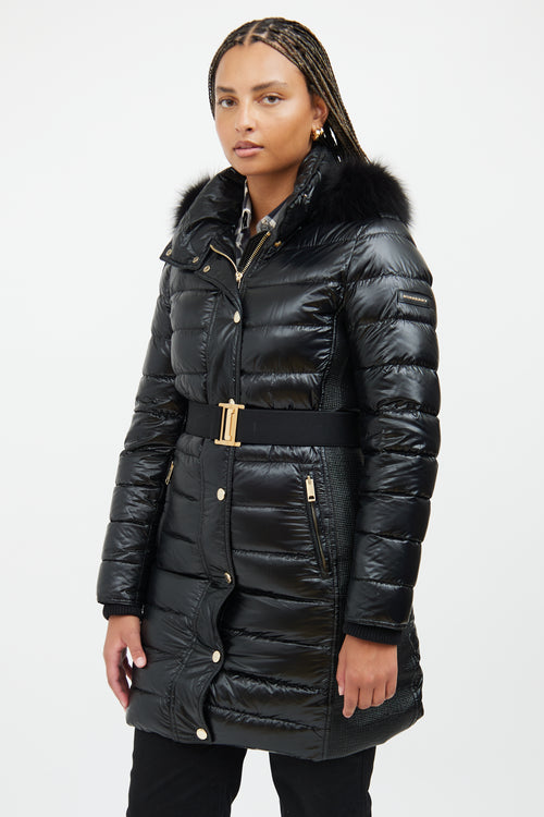 Burberry Black & Gold Down Puffer Coat