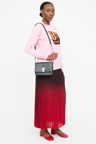 Burberry Leather TB Embossed Monogram Bag