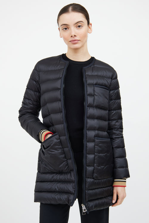 Burberry Black & Multi Down Coat