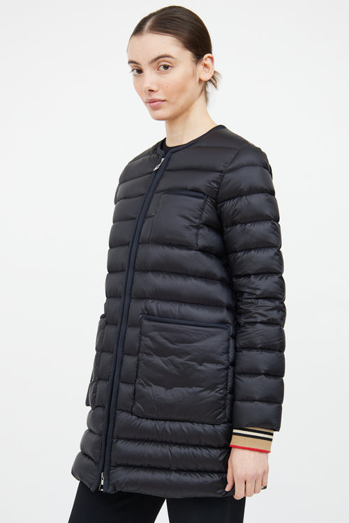 Burberry Black & Multi Down Coat