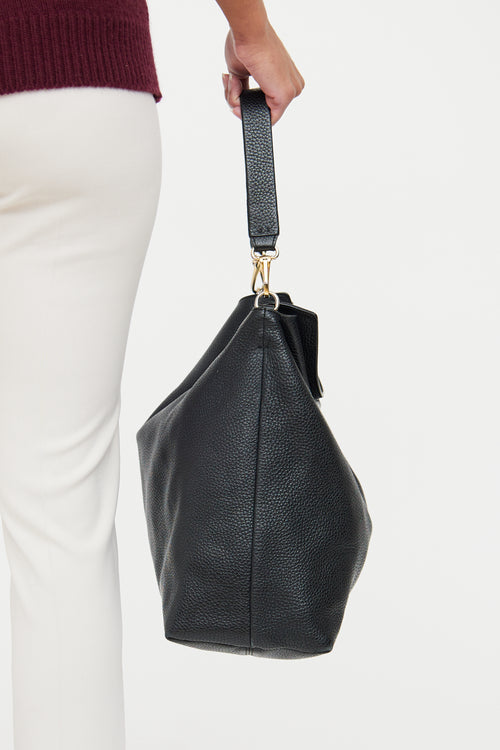 Burberry Black Leather Medium Cale Shoulder Bag