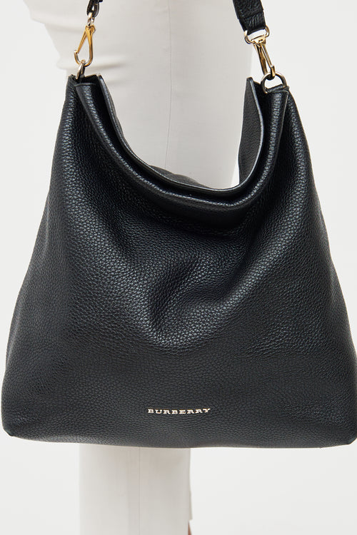 Burberry Black Leather Medium Cale Shoulder Bag